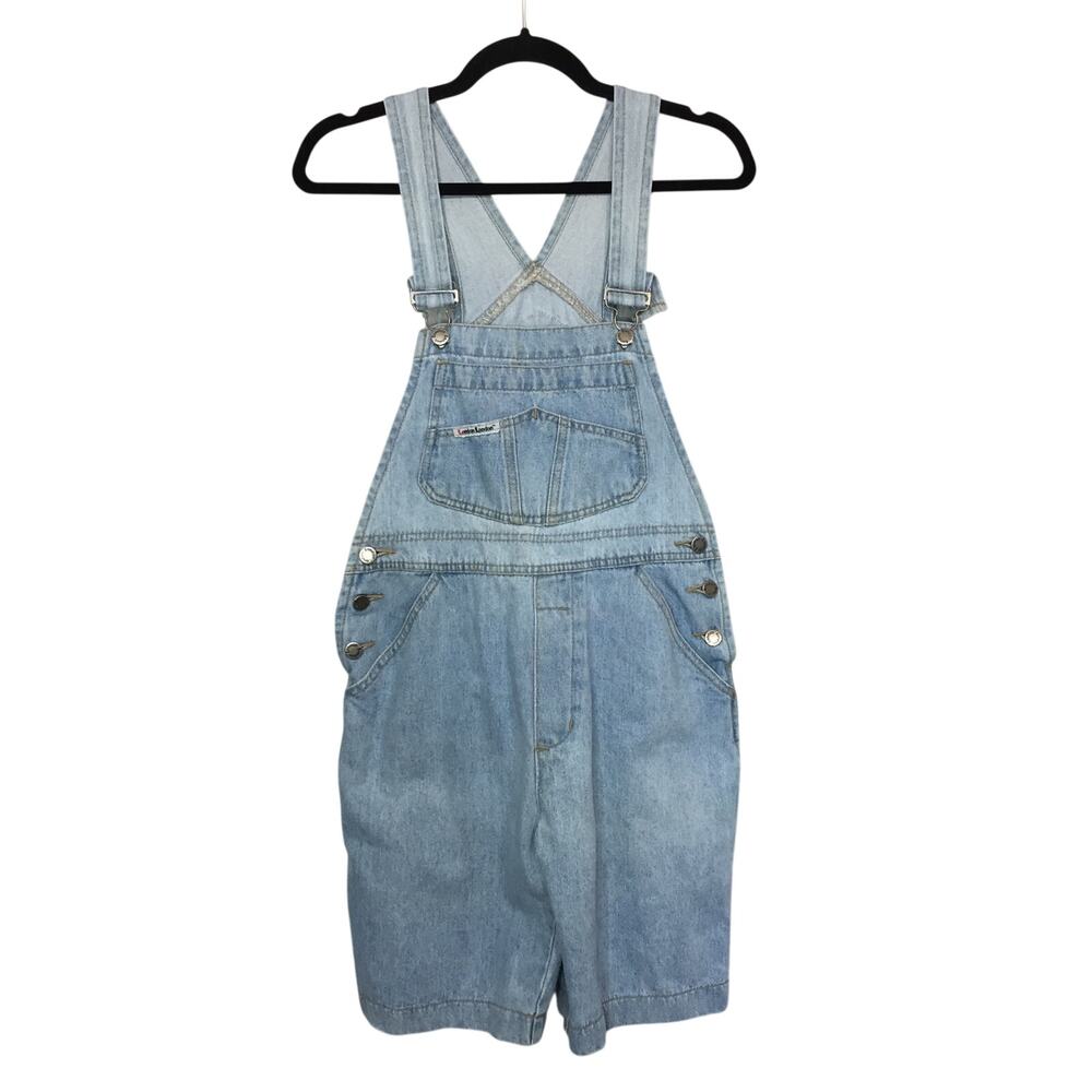 Vintage 90's London London Denim Short Overalls M 100% Cotton Light Wash Grunge